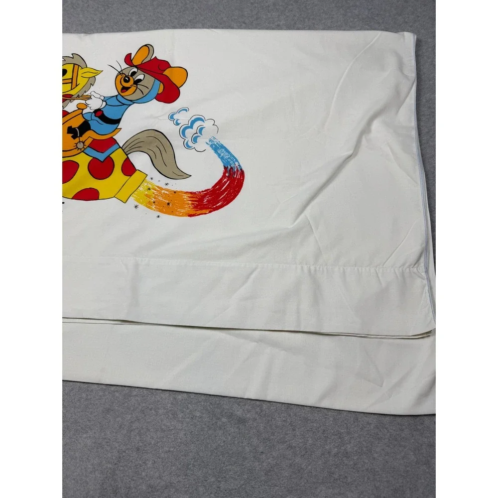 Vintage Fruit of the Loom Space Mouse Flat Sheet Walter Lantz Muslin 63x104